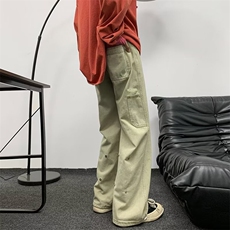 美式高街牛仔裤男秋潮百搭宽松直筒裤复古裤K1599-P48，男装牛仔裤，星座1109-3