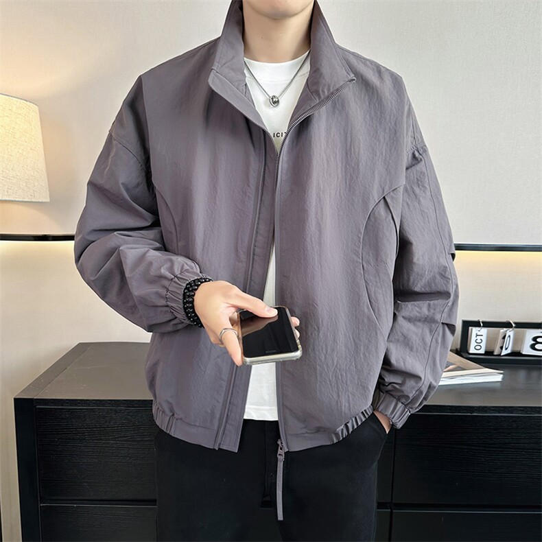 2026店主风春季简约休闲立领棒球服时尚潮流夹克外套男965-P85，男装夹克，电商A413