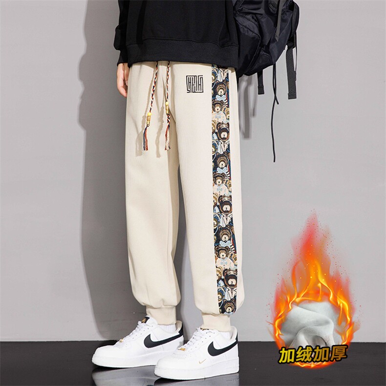 加绒加厚M-8XL胖子休闲印花保暖卫裤K99加绒-P42，男装休闲裤，星座209