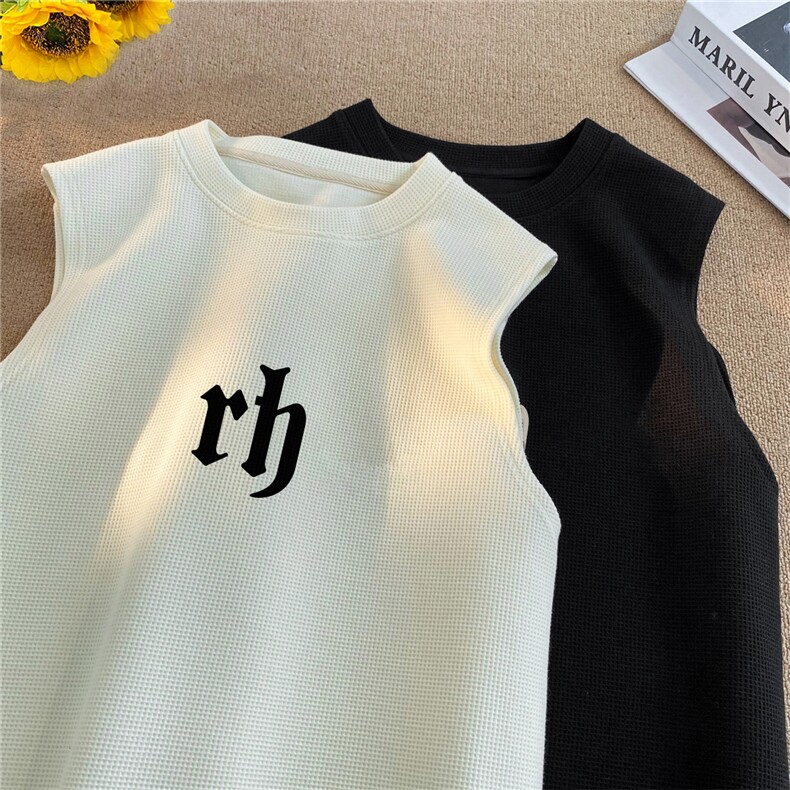 华夫格背心直播高品质重磅220克rh印花HB768-P25控38，男装背心/马甲，星座508（原C305）