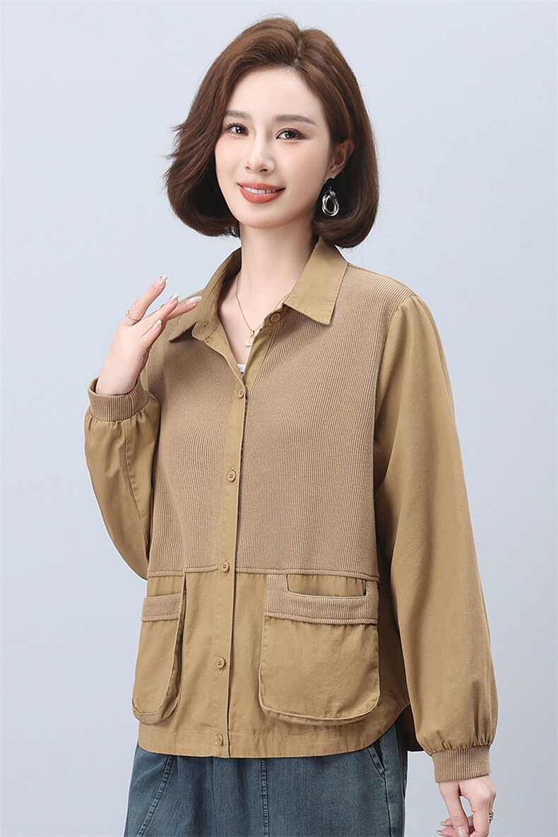 衬衫女宽松上衣时尚薄款短外套2025春秋季新款中年妈妈装休闲衬衣,女装衬衫,叶笙衣