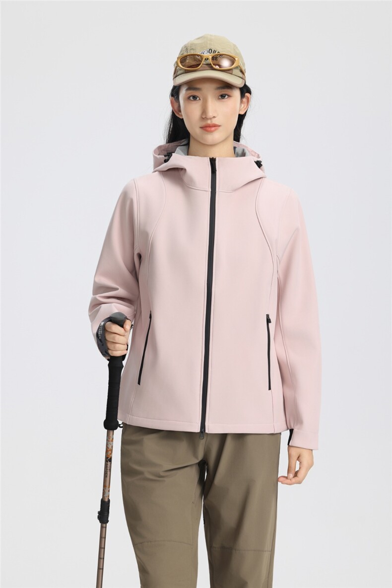 2025百搭时尚简约拉链连帽兜兜拉链冲锋衣，女装短外套，衫都服饰