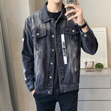 JK302-p95-限价138现货店主风牛仔夹克肥仔量足破洞印花大码,男装夹克,星座103A