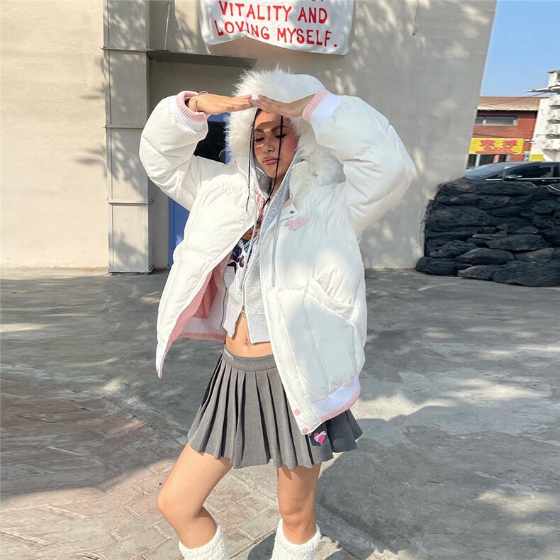1506-1/M76641/P99毛领连帽棉服加厚保暖宽松外套情侣男女同款,男装棉衣,星座1506-1