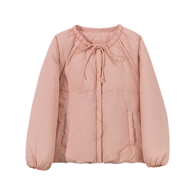 【90绒150-200g】9033-2c016-P305-k448幼稚粉色系绳短款羽绒服,女装羽绒服,2C016