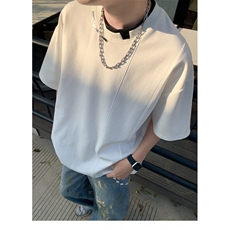 夏季高质量男生男款假两件短袖上衣T恤潮牌流行时尚款上衣，男装T恤，星座1013