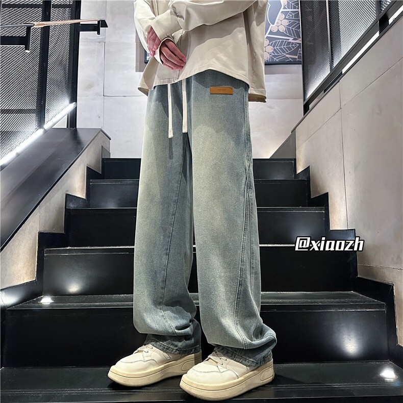 XZ616秋季重磅设计感贴标分割休闲牛仔长裤TY1010特P65控78,男装休闲裤,星座512A（原616）