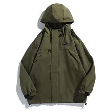 标准日系工装连帽夹克防风防水冲锋衣常规款长袖立领青少年潮秋季，男装夹克，星座1210-1