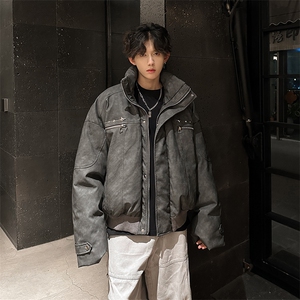 405A  美式复古个性金属设计短款皮衣棉服 MY24916-特批108控178图片