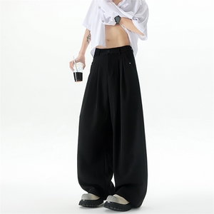 高品质西装裤男高级感痞帅宽松韩版西裤弯刀裤松紧带休闲裤子 P55图片