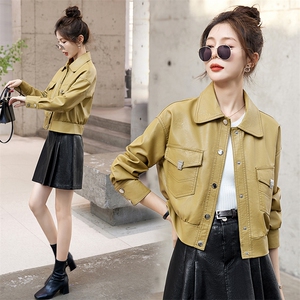 黑色小皮衣外套女2025春秋季新款小个子短款PU皮机车夹克百搭上衣图片