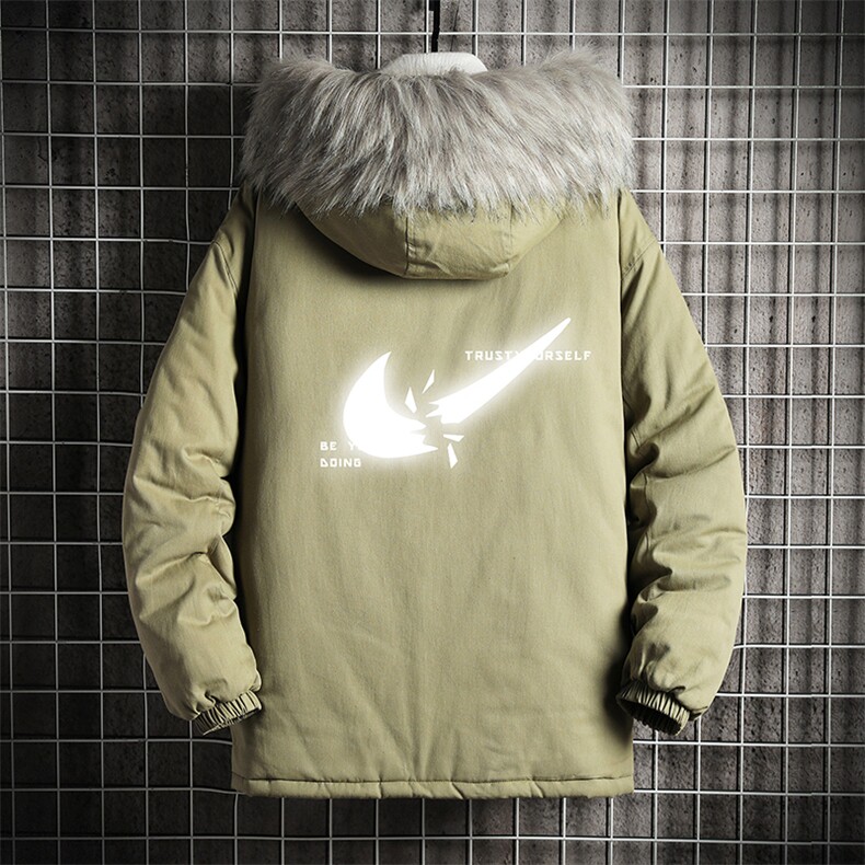 MM48111-P130冬季大毛领衣男士大码加厚袄男服网格挂拍,男装棉衣,电商A040A