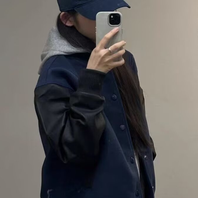 简约文艺潮流美式复古街头休闲高街vibe棒球夹克外套男W6788-P63,男装夹克,星座412-1