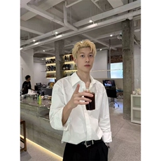 精梳棉高级感抗皱雅痞基础百搭白色长袖衬衫~C26101批45，男装衬衫，星座1411A-6