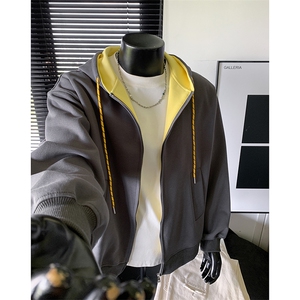 重磅boxy短款全棉450克潮拉链连帽卫衣套头外套男RH5601-P53图片