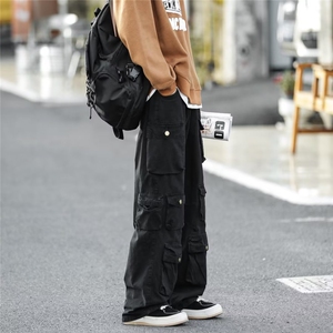 街头潮流hiphop工装裤春秋多口袋休闲裤宽松直筒长裤-XZ22图片