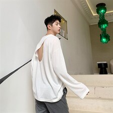 山本耀司个性露背长袖T恤小众设计师款H1021P55，男装T恤，星座1114（原A254）