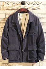砖墙挂拍日系情侣灯芯绒夹克外套多口袋工装宽松休闲H203/P85，男装夹克，钱塘713