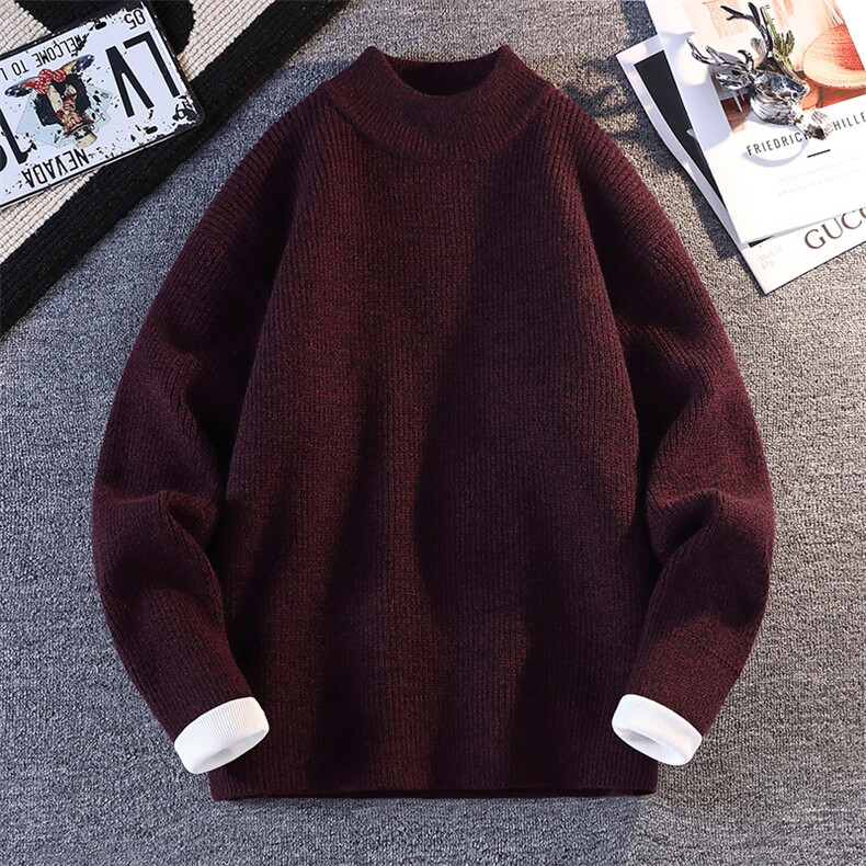 【抖音得物】2025秋季时尚毛衣针织衫男士立领宽松长袖，男装针织衫/毛衣，电商A113