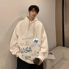 NASA联名同款纯棉连帽卫衣男大码运动帽衫宽松薄WY2187-P35，男装卫衣，电商A040