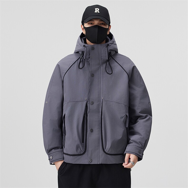 口罩风新标90白鸭绒 2025连帽潮流保暖羽绒服男YR6070-P235图片