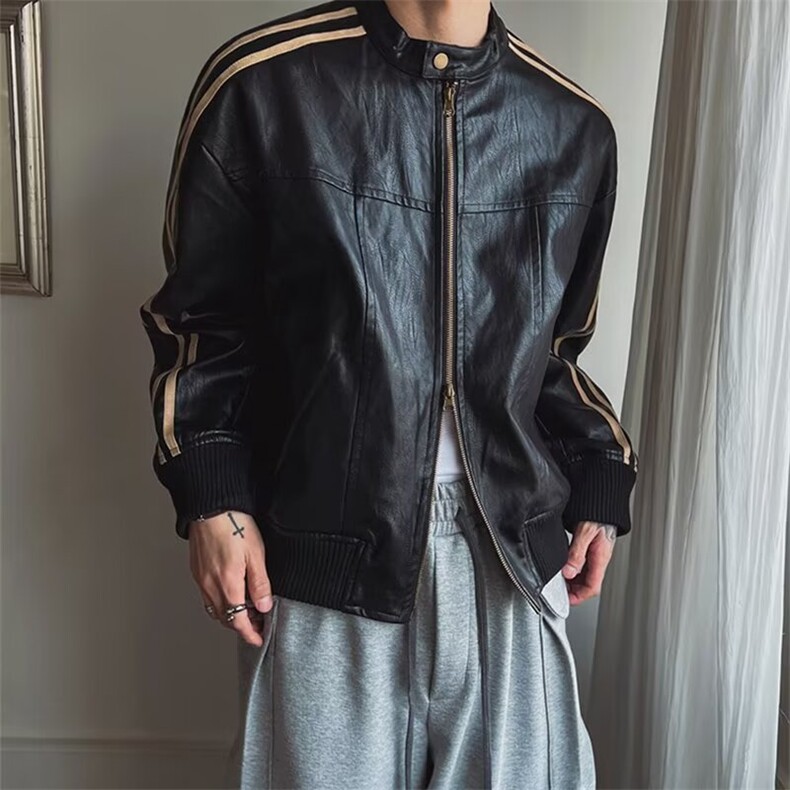 新款机车美拉德风皮衣外套潮流文艺简约时尚气质日系HH169P67，男装皮衣，星座1013-5