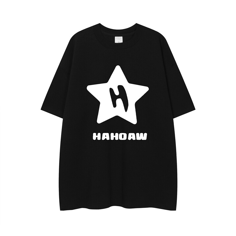 白底23新款夏季印花圆领纯棉百搭潮流短袖T恤T1126P25控38,男装T恤,电商A247-1