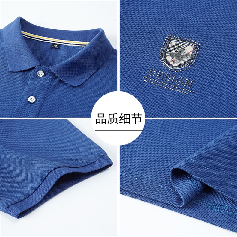 短袖T恤男翻领刺绣上衣夏季中年男士商务休闲纯色POLO衫男装,男装T恤,电商B212（原钱塘6029）