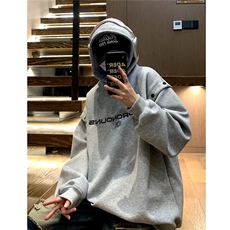 春装新品潮肩部可开扣刺绣情侣连帽卫衣中性外套男女H929P68，男装卫衣，电商A341