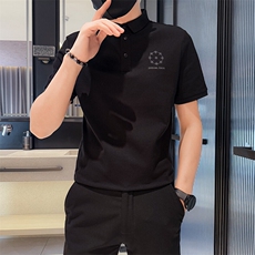 2025夏季短袖T恤翻领花图案印花Polo衫25030-P53，男装T恤，电商D342