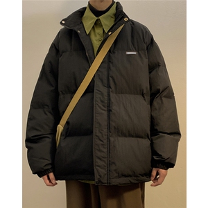 港风可拆卸围脖百搭棉衣男棉服男抖音外套男8737P120控158图片