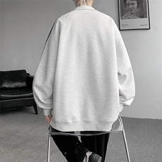 8XL-M三条杠运动卫衣特大码美式条纹立领夹克开衫外套JK5205/P65，男装夹克，电商B238