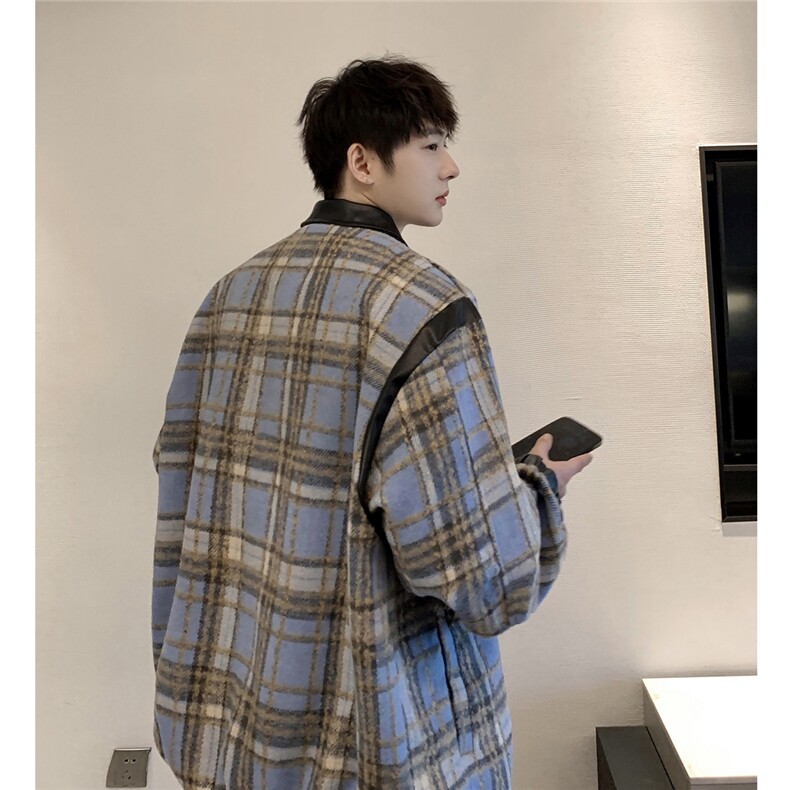 2025港风PU皮小香风拼皮大码M-5XL休闲潮流夹克男JK77921P75控118,男装夹克,星座227-7