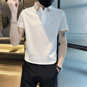 主推款短袖T恤翻领Polo衫单车刺绣轻奢高级感上衣D342-T0232-P55图片