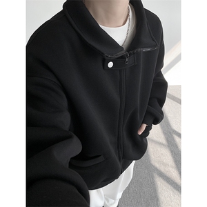 WY2025-特P55控98 400克老钱风cleanfit短款宽松立领开衫外套男女图片