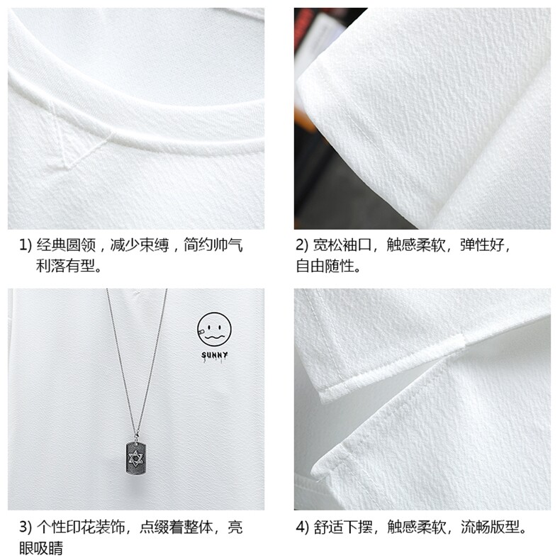 Q11072-P30春夏季七分袖t恤男大码五分袖男短袖中袖展架,男装T恤,电商A040A