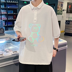 PL57139-P35翻领短袖polo衫男大码胖子半袖t恤男有领保罗衫模特，男装Polo衫，电商A040