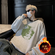 抖音得物供货提供视频秋冬重磅美式宽松织带圆领卫衣0316，男装卫衣，电商A486