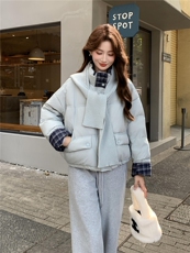 现货新款独特超好看短款羽绒服女款冬季立领面包服小个子羽绒外套，女装羽绒服，网红馆