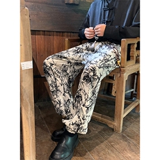 港风冰丝扎染抽绳休闲裤男风休闲裤有套装88798P45控68，男装休闲裤，星座227-7