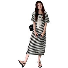 今日新品条纹T裙有数据拼接披肩跑量2C323-1129-P115-K158，女装连衣裙，2C323