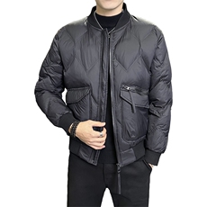 店主风冬季新款棒球领白鸭绒休闲高级感羽绒服外套男YR58153-P155，男装羽绒服，电商A413
