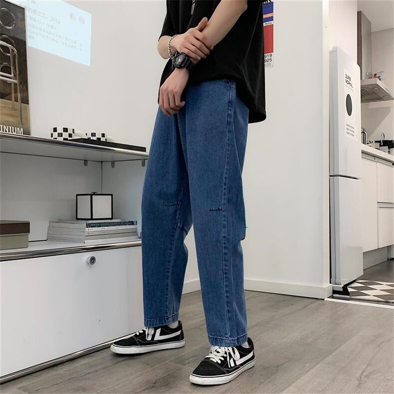 夏季新款港风青少年大码牛仔裤男A221A-K565-P45,男装牛仔裤,电商A221A