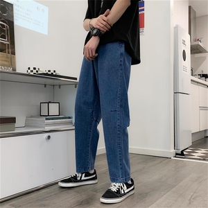 夏季新款港风青少年大码牛仔裤男 A221A-K565-P45图片