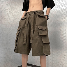 日系复古工装短裤男士夏季宽松薄款休闲裤潮牌五分中裤K7009-P40，男装休闲裤，星座512-4