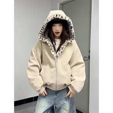 网图豹纹座山雕pu皮棉服外套男冬季加厚双面穿夹克MY82218-特P115，男装夹克，星座1007（原301D）