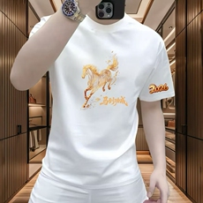 短袖男款2026新款夏季修身印花t恤时尚休闲百搭男士半袖上衣，男装T恤，星座218-8