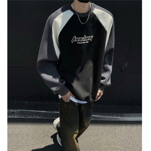 春装新品 美式设计感拼接重磅情侣卫衣外套上衣男 H977 特P38图片