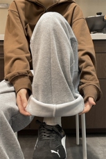 秋冬简约工艺垂感长裤都市慵懒穿搭高街时尚加绒卫裤K886TP48控88，男装休闲裤，电商A102B