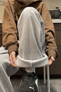 秋冬简约工艺垂感长裤都市慵懒穿搭高街时尚加绒卫裤K886TP48控88图片